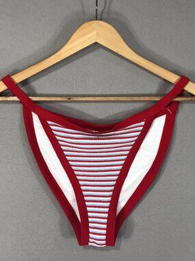 Wild Fable Swim Bottom Women's Medium (8-10) Red Low Rise High Leg Cheeky NWT